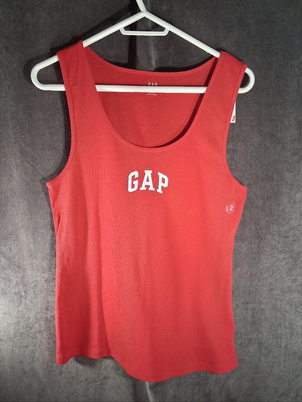 Gap Slipper Red Uniform Logo Ribbed Tank Top NWT XL